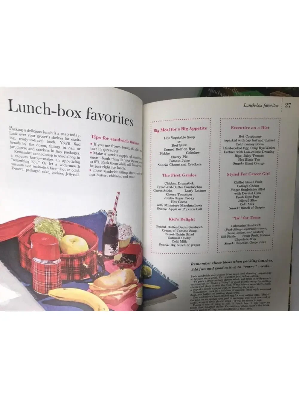 Vintage 1961 Better Homes & Gardens Cookbook: Lunches, Snacks